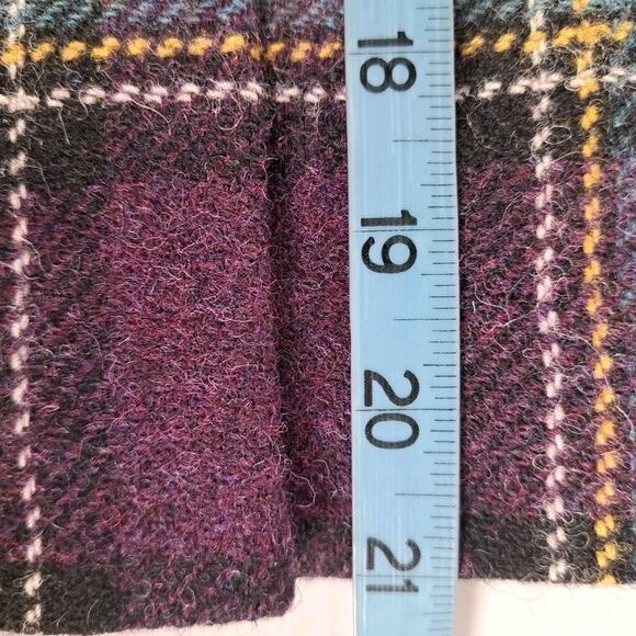 LL Bean Pencil Skirt Womens 12P Purple Plaid Wool Blend Tweed Academia Preppy - Picture 13 of 14